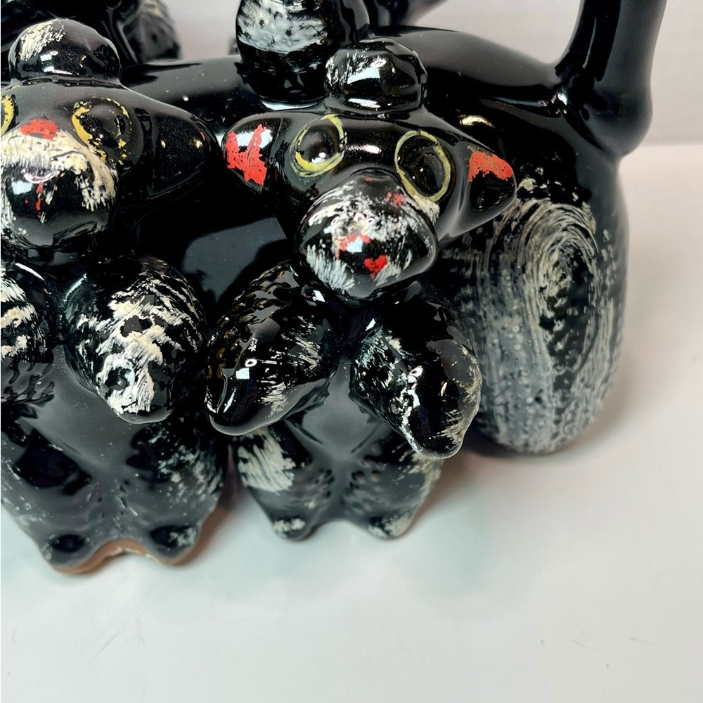 Vintage West Pac DOG PUPPIES Salt Pepper Spice Shakers & Caddy / Decanter 5 Pups